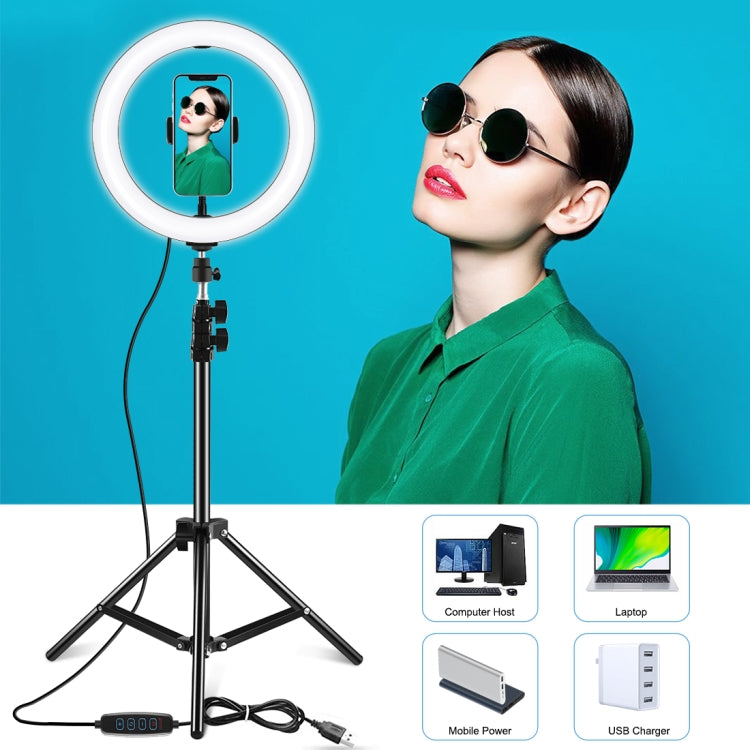 PULUZ 10.2 inch 26cm LED Ring Light  + 1.1m Tripod Mount Vlogging Video Light  Live Broadcast Kits - Ring Light by PULUZ | Online Shopping UK | buy2fix