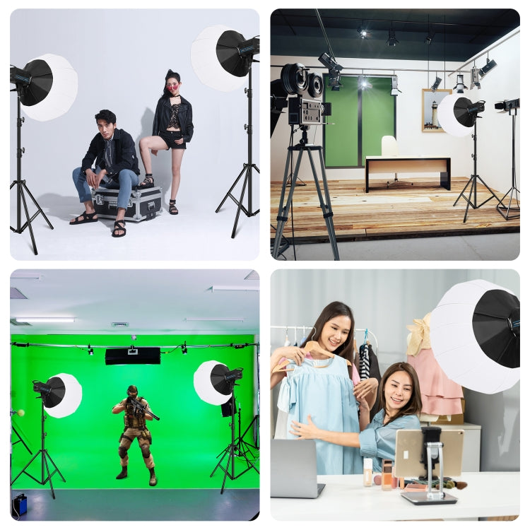 PULUZ 220V 150W 3200K-5600K Studio Video Light + 2.8m Light Holder + 65cm Foldable Lantern Softbox Photography Kit(US Plug) - Camera Accessories by PULUZ | Online Shopping UK | buy2fix