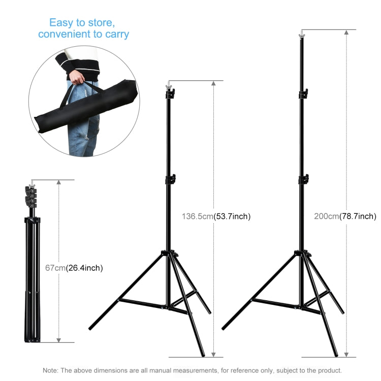 PULUZ 2.9x2m Photo Studio Background Support Stand Backdrop Crossbar Bracket Kit with Red / Blue / Green Polyester Backdrops - Camera Accessories by PULUZ | Online Shopping UK | buy2fix