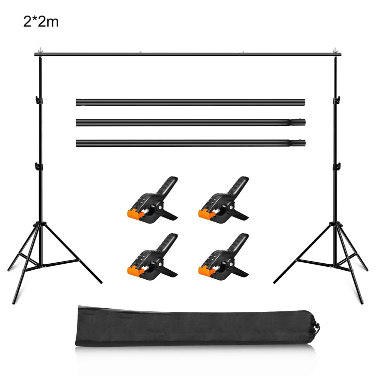 PULUZ 2 x 2m Photo Studio Background Support Stand Backdrop Crossbar Bracket(Black) - Camera Accessories by PULUZ | Online Shopping UK | buy2fix