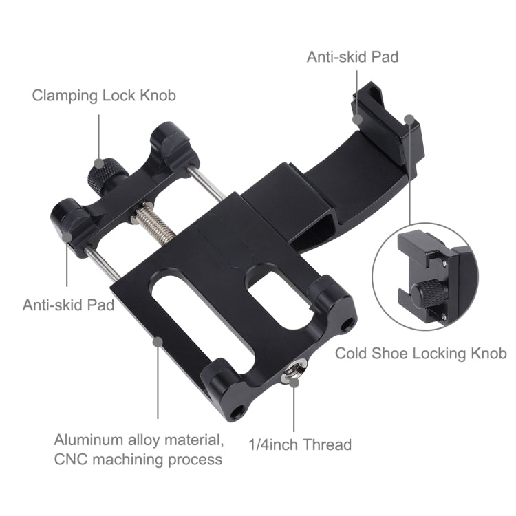 PULUZ Multifunction Aluminum Alloy Smartphone Fixing Clamp Expansion Holder Mount Bracket for DJI OSMO Pocket / Pocket 2 - Mount & Holder by PULUZ | Online Shopping UK | buy2fix