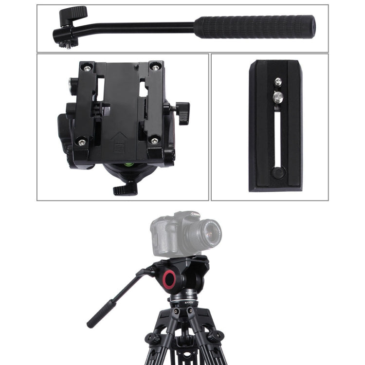 PULUZ  Heavy Duty Video Camera Tripod Action Fluid Drag Head with Sliding Plate for DSLR & SLR Cameras, Large Size(Black) - Camera Accessories by PULUZ | Online Shopping UK | buy2fix