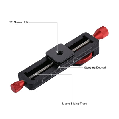 PULUZ Macro Focusing Rail Slider Close-up Shooting Tripod Head Quick Release Plate Holder - Camera Accessories by PULUZ | Online Shopping UK | buy2fix