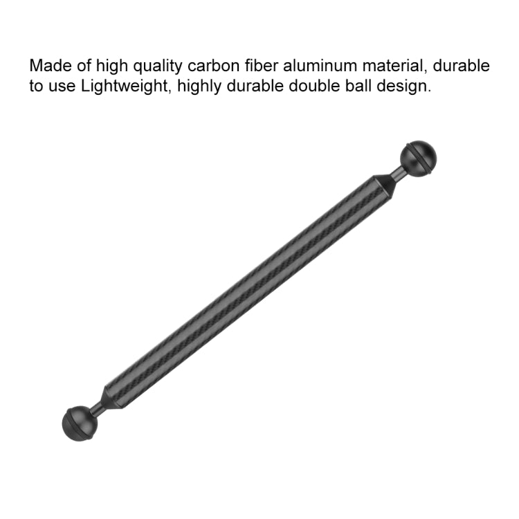 PULUZ  12 inch 30.4cm Length 20.8mm Diameter Dual Balls Carbon Fiber Floating Arm, Ball Diameter: 25mm(Black) - Camera Accessories by PULUZ | Online Shopping UK | buy2fix