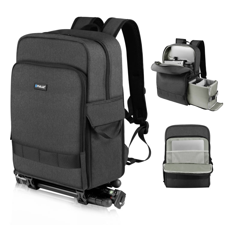 PULUZ Outdoor Portable Camera Dual Shoulders Backpack Laptop Bag (Black) - Backpack by PULUZ | Online Shopping UK | buy2fix