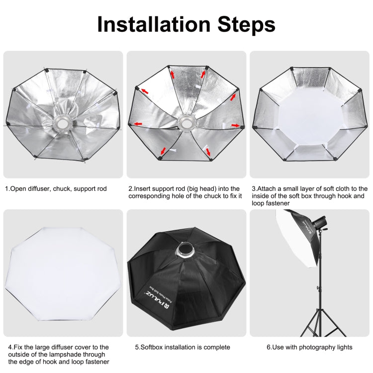 PULUZ 95cm Speedlite Flash Octagon Parabolic Softbox Bowens Mount Diffuser - Camera Accessories by PULUZ | Online Shopping UK | buy2fix