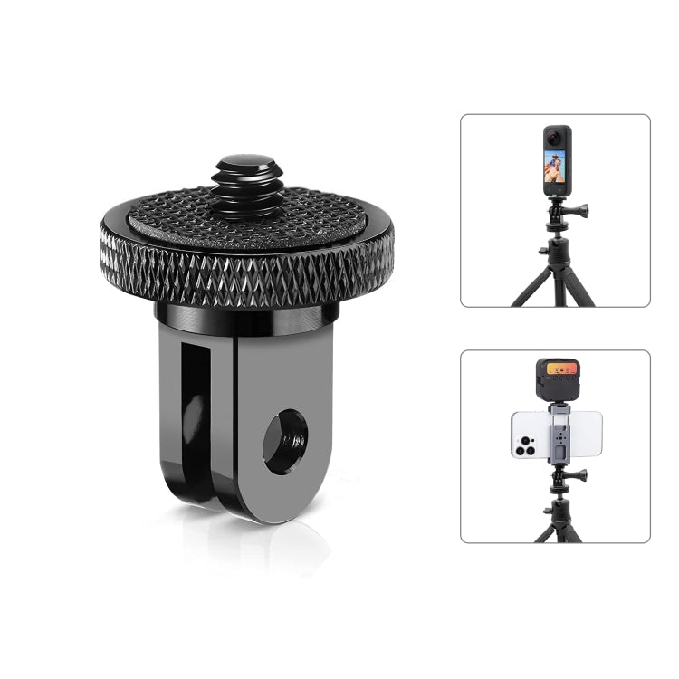 PULUZ 1/4 inch Screw Metal Tripod Mount Action Camera Adapter (Black) - Connection Mount by PULUZ | Online Shopping UK | buy2fix