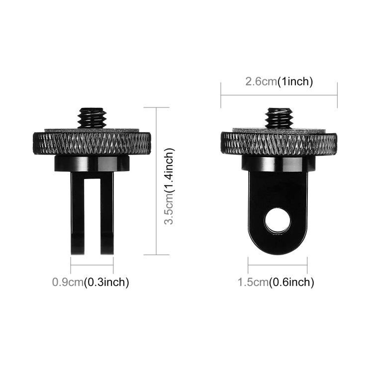 PULUZ 1/4 inch Screw Metal Tripod Mount Action Camera Adapter (Black) - Connection Mount by PULUZ | Online Shopping UK | buy2fix