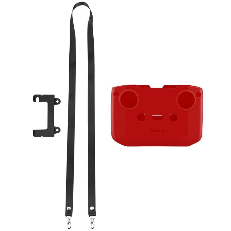 PULUZ Shockproof Anti-scratch Silicone Case with Neck Strap For DJI Neo / Mini 3 / 3 Pro / Mavic 3 / Air 2S / Mini 2 RC-N2 / RC-N1 / RC-N3 Remote Control(Red) - Case & Bags by PULUZ | Online Shopping UK | buy2fix