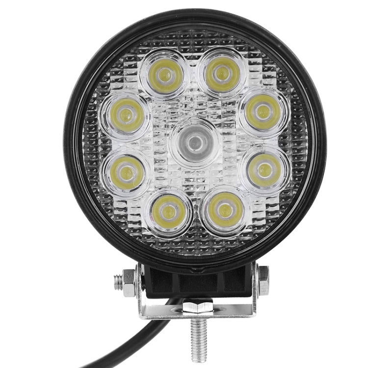 Round Shape 27W Bridgelux 2150lm 9 LED White Light Condenser Engineering Lamp / Waterproof IP67 SUVs Light, DC 10-30V(Black) - In Car by buy2fix | Online Shopping UK | buy2fix