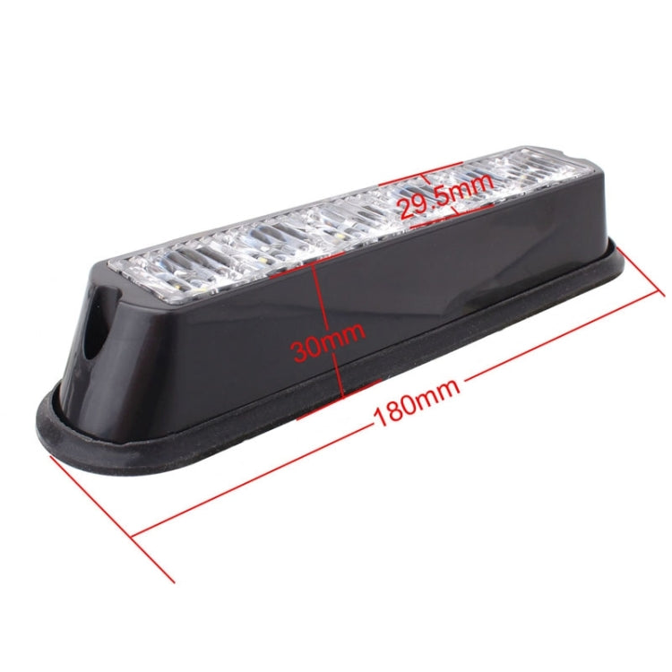 18W 1080LM 6-LED Red Light Wired Car Flashing Warning Signal Lamp, DC 12-24V, Wire Length: 90cm - In Car by buy2fix | Online Shopping UK | buy2fix