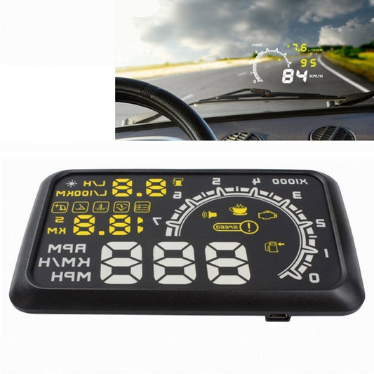 W02 5.5 inch Car OBDII HUD Fuel Consumption Warning System Vehicle-mounted Head Up Display Projector with LED -  by buy2fix | Online Shopping UK | buy2fix