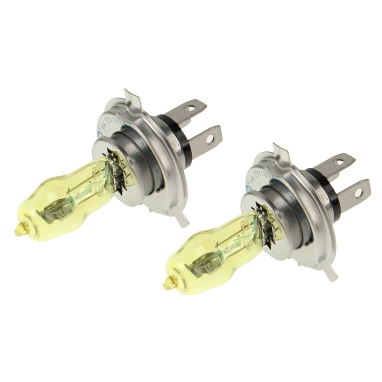 2 X H4 HOD Halogen Bulbs 12V 100W 2400 LM 3500K Yellow Light Headlights - In Car by buy2fix | Online Shopping UK | buy2fix