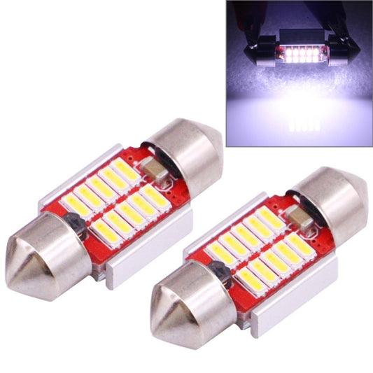 2 PCS 31mm 3W 180LM White Light 10 LED SMD 4014 CANBUS License Plate Reading Lights Car Light Bulb - Dome Lights by buy2fix | Online Shopping UK | buy2fix