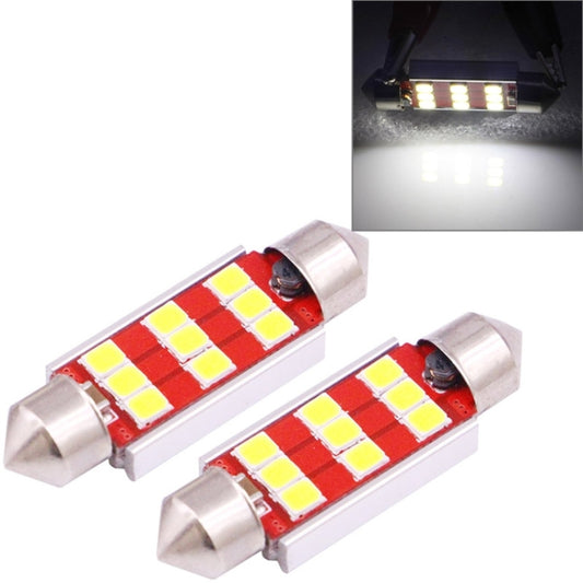 2 PCS 41mm 3W 180LM White Light 9 LED SMD 2835 CANBUS License Plate Reading Lights Car Light Bulb - Dome Lights by buy2fix | Online Shopping UK | buy2fix
