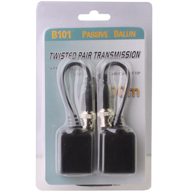 2 PCS Passive Balun Twisted Pair Transceiver(Black) - Security by buy2fix | Online Shopping UK | buy2fix