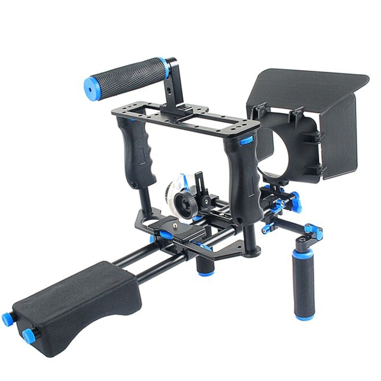 YELANGU YLG1103A-A Dual Handles Camera Shoulder Mount + Camera Cage Stabilizer Kit with Matte Box for DSLR Camera / Video Camera - Shoulder Rigs by YELANGU | Online Shopping UK | buy2fix