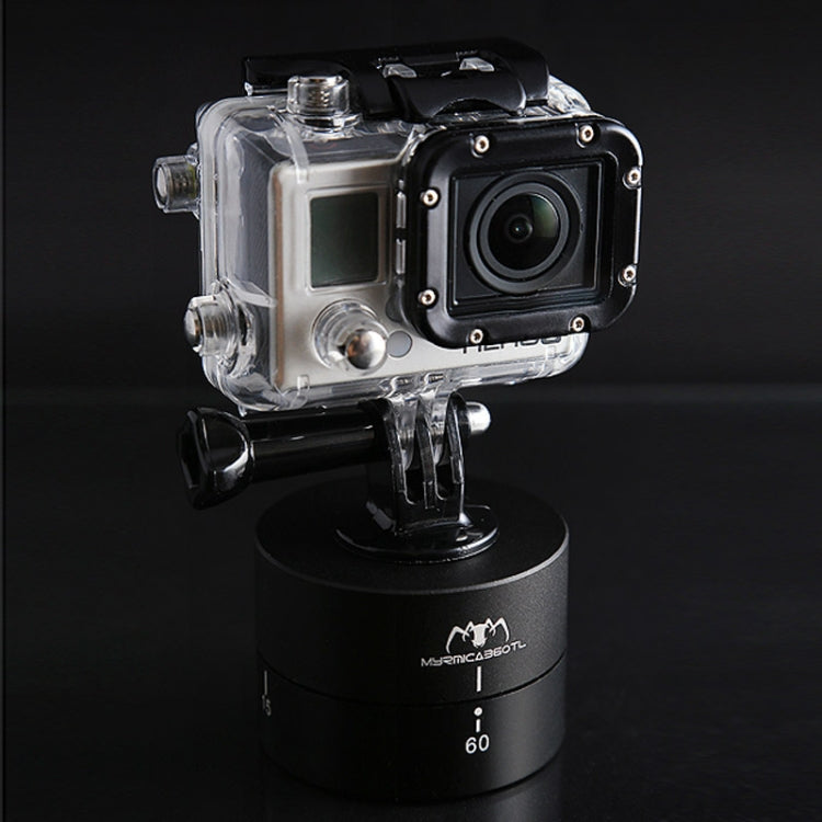 MYRMICA 360TL Time Lapse Pan and Tilt Head / 360 Degree Auto Rotation Camera Mount for  GoPro HERO9 Black /HERO8 Black /7 /6/ 5 /5 Session /4 /3+ /3 /2 /1(Black) - Camera Accessories by buy2fix | Online Shopping UK | buy2fix