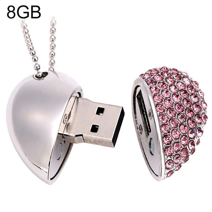 Heart Shaped Diamond Jewelry USB Flash Disk, Special for Valentines Day Gifts (8GB) -  by buy2fix | Online Shopping UK | buy2fix