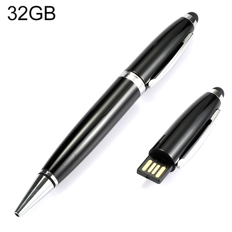 2 in 1 Pen Style USB Flash Disk, Black (32GB) - Computer & Networking by buy2fix | Online Shopping UK | buy2fix