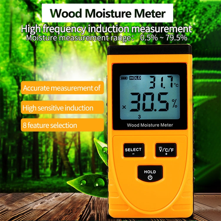 GM630 Digital Wood Moisture Meter with LCD(Orange) - Consumer Electronics by buy2fix | Online Shopping UK | buy2fix