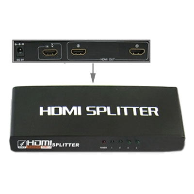 2 Ports 1080P HDMI Splitter, 1.3 Version, Support HD TV / Xbox 360 / PS3 etc(Black) - Splitter by buy2fix | Online Shopping UK | buy2fix