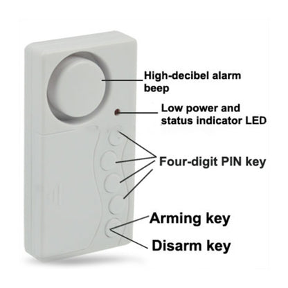 Secret Code Door Magnetic Sensor Anti-entry Security Alarm (KK-1255)(White) - Security by buy2fix | Online Shopping UK | buy2fix