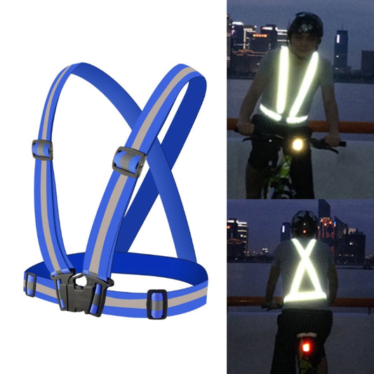 Night Riding Running Flexible Reflective Safety Vest(Blue) - Reflective Safety Clothing by buy2fix | Online Shopping UK | buy2fix