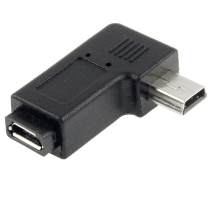 90 Degree Micro USB to Mini USB Adapter(Black) - Computer & Networking by buy2fix | Online Shopping UK | buy2fix