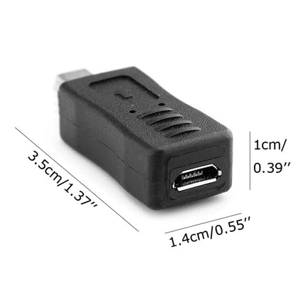 USB 2.0 Mini USB to Micro USB Female Adapter(Black) -  by buy2fix | Online Shopping UK | buy2fix