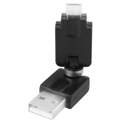 USB 2.0 AM to Micro USB 360 Degree Swivel Adapter for Galaxy S IV / i9500 / S III / i9300 /Note II / N7100 / i9220 / i9100 / i9082 / Nokia / LG / BlackBerry / HTC One X /Amazon Kindle / Sony Xperia etc(Black) - USB Adapter by buy2fix | Online Shopping UK | buy2fix