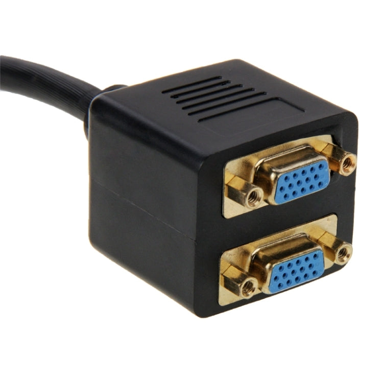 30cm DVI 24+5 Pin Male to 2 VGA Female Splitter Cable(Black) - Cable by buy2fix | Online Shopping UK | buy2fix