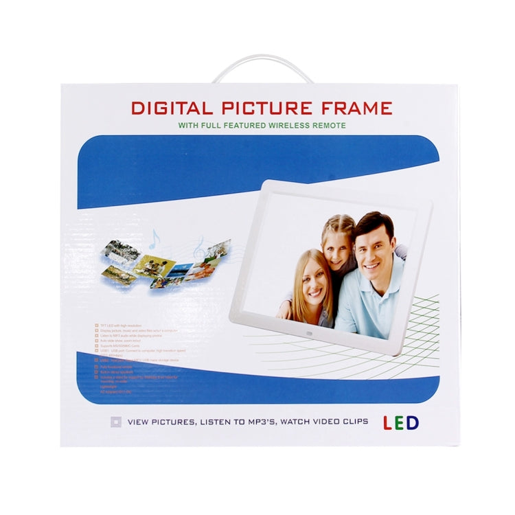12.0 inch Digital Picture Frame with Remote Control Support SD / MMC / MS Card and USB , White (1200)(White) - Consumer Electronics by buy2fix | Online Shopping UK | buy2fix