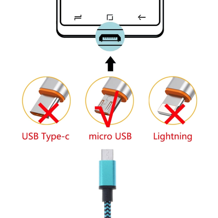 2m Woven Style Micro USB to USB 2.0 Data / Charger Cable(Blue) - Micro USB Cable by buy2fix | Online Shopping UK | buy2fix