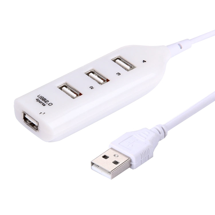 4 Ports USB 2.0 HUB, Cable Length: 30cm (Beige + White) -  by buy2fix | Online Shopping UK | buy2fix