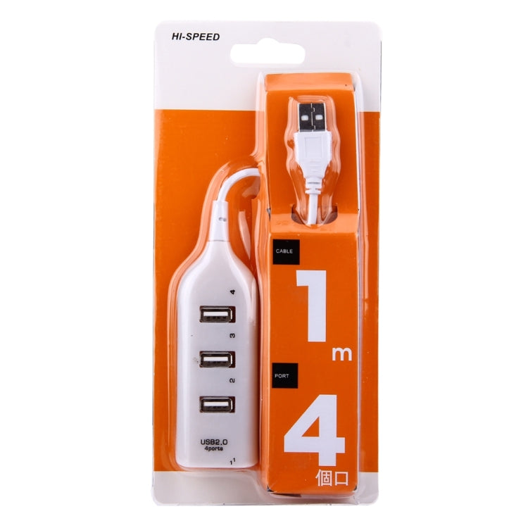 4 Ports USB 2.0 HUB, Cable Length: 30cm (Beige + White) -  by buy2fix | Online Shopping UK | buy2fix