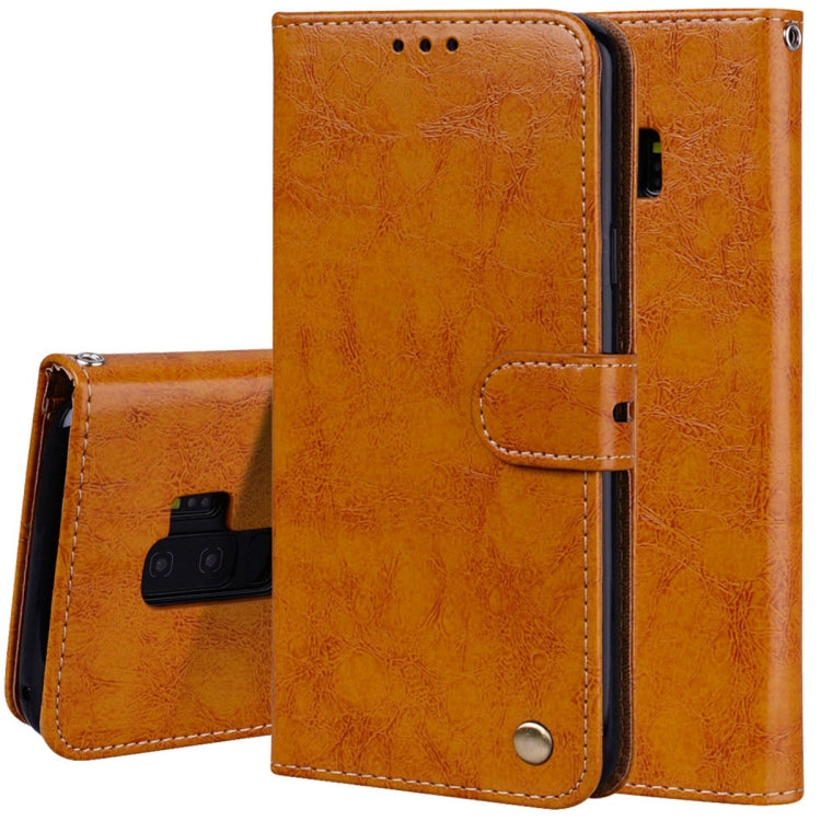 For Galaxy S9 Plus Oil Wax Texture Horizontal Flip Leather Case with Holder & Card Slots & Wallet(Brown) - Galaxy Phone Cases by buy2fix | Online Shopping UK | buy2fix