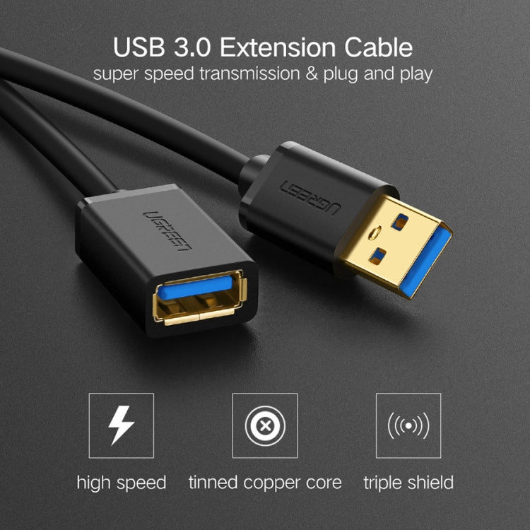 Ugreen 50cm USB 3.0 Male to Female Data Sync Super Speed Transmission Extension Cord Cable - USB 3.0 by UGREEN | Online Shopping UK | buy2fix