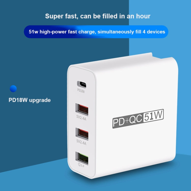 WLX-A6 4 Ports Quick Charging USB Travel Charger Power Adapter, EU Plug - Apple Accessories by buy2fix | Online Shopping UK | buy2fix