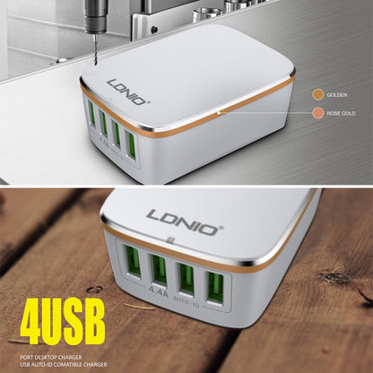 LDNIO A4404 4.4A 4 x USB Ports Smart Travel Charger, EU Plug - USB Charger by LDNIO | Online Shopping UK | buy2fix