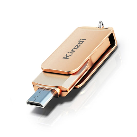 Kinzdi 32GB USB + Type-C Interface Metal Twister Flash Disk V8 (Rose Gold) - USB Flash Drives by Kinzdi | Online Shopping UK | buy2fix