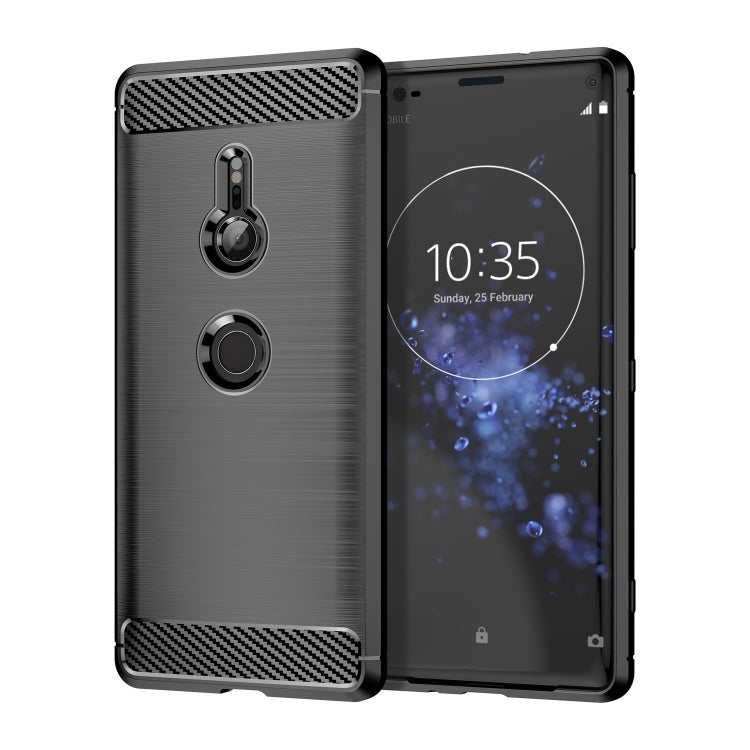 Brushed Texture Carbon Fiber Shockproof TPU Case for Sony Xperia XZ3(Black) - Mobile Accessories by buy2fix | Online Shopping UK | buy2fix