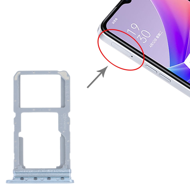 For OPPO A57 5G / A77 5G / K10 5G SIM Card Tray + SIM / Micro SD Card Tray (Blue) - Card Socket by buy2fix | Online Shopping UK | buy2fix