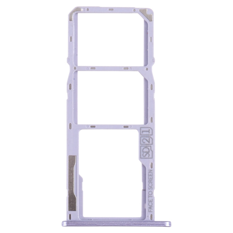 For Motorola Moto G7 Play SIM Card Tray + SIM Card Tray + Micro SD Card Tray (Purple) - Card Socket by buy2fix | Online Shopping UK | buy2fix