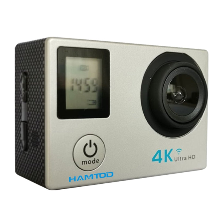 HAMTOD H12 UHD 4K WiFi  Sport Camera with Waterproof Case, Generalplus 4247, 0.66 inch + 2.0 inch LCD Screen, 170 Degree Wide Angle Lens (Silver) - DJI & GoPro Accessories by HAMTOD | Online Shopping UK | buy2fix