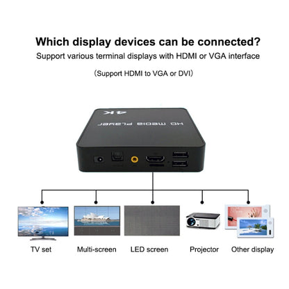 Uhd 4K Player Single-unit Advertising Machine Powered Up Automatically Plays Video PPT Horizontal and Vertical U Disk US(black) - Consumer Electronics by buy2fix | Online Shopping UK | buy2fix