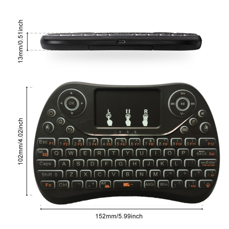 I8 Max 2.4GHz Mini Wireless Keyboard with Touchpad Rechargeable Fly Air Mouse Smart Game 7-color Backlit -  by buy2fix | Online Shopping UK | buy2fix