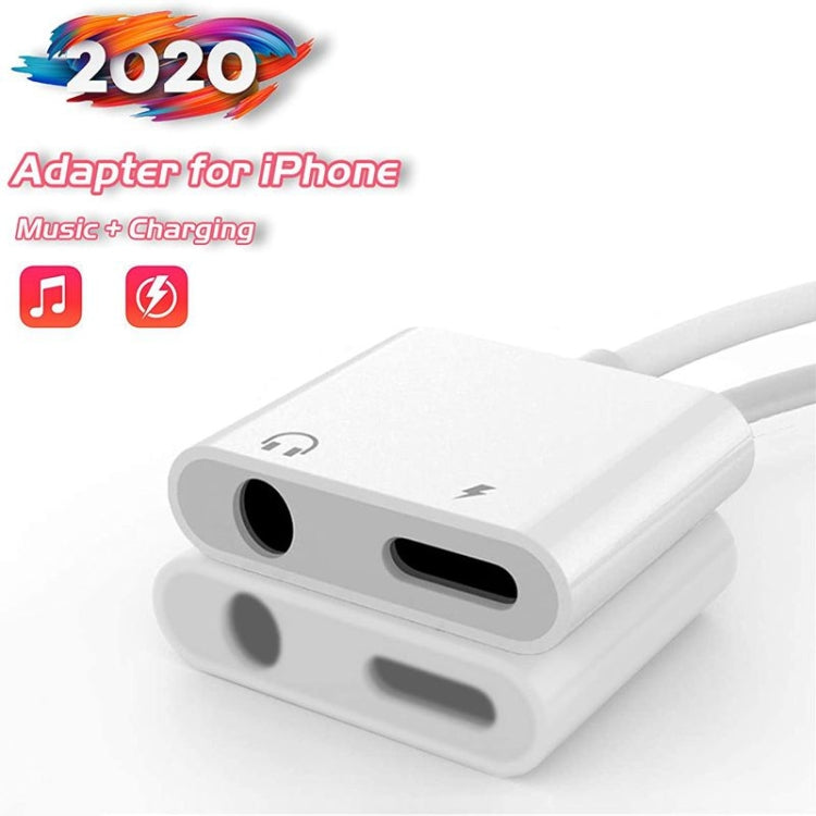 ZS-KL21804 2 in 1 8 Pin to 3.5mm Audio + 8 Pin Charging Interface, Earphone Adapter, Suitable for All IOS Systems - Earphone Adapter by buy2fix | Online Shopping UK | buy2fix