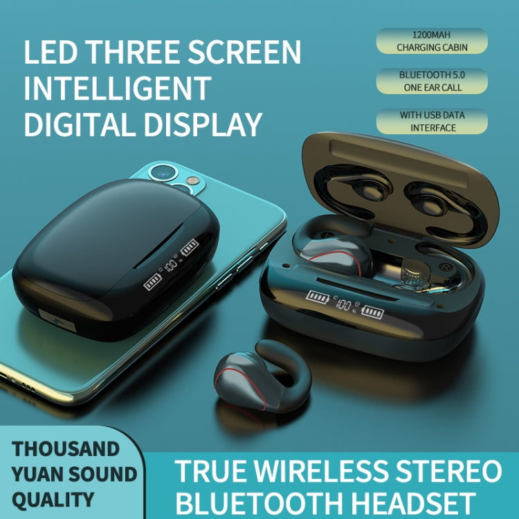 T20 TWS Bluetooth 5.0 Touch Wireless Bluetooth Earphone with Three LED Battery Display & Charging Box, Support Call & Voice Assistant(Black) - TWS Earphone by buy2fix | Online Shopping UK | buy2fix