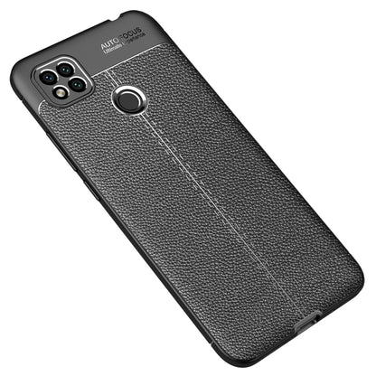 For Xiaomi Redmi 9C Litchi Texture TPU Shockproof Case(Black) - Xiaomi Cases by buy2fix | Online Shopping UK | buy2fix